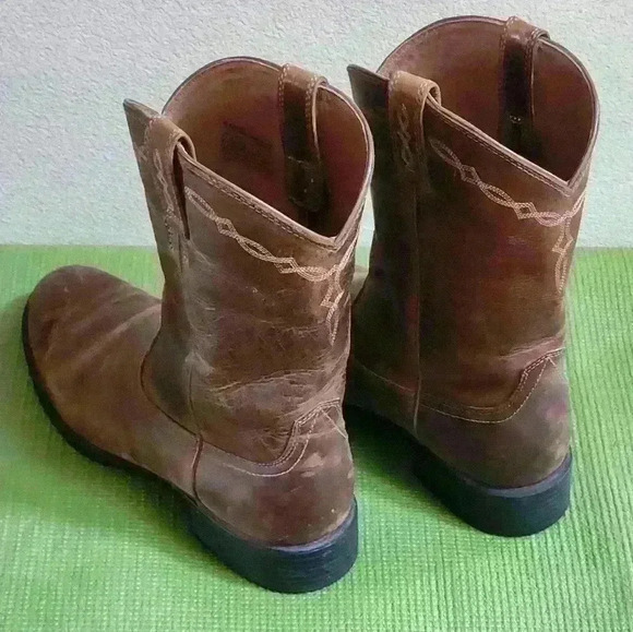 Men's Ariat cowboy roper boots, worn 1x, size 12D - Picture 9 of 12